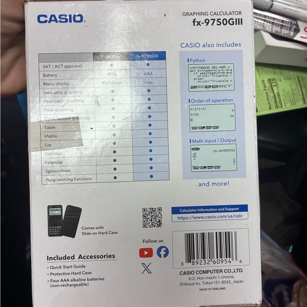 Casio fx-9750GIII Graphing Calculator in White